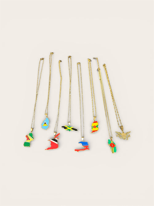 COUNTRY FLAG MAP NECKLACE