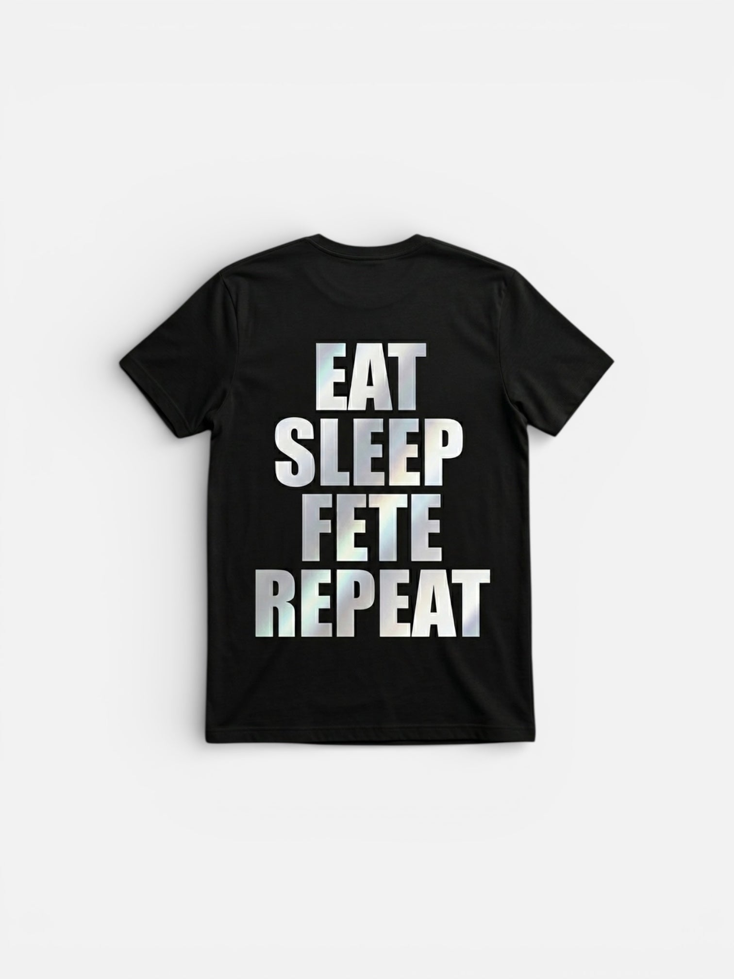 COUNTRY AREA CODE REFLECTIVE-EAT SLEEP FETE REPEAT TEE
