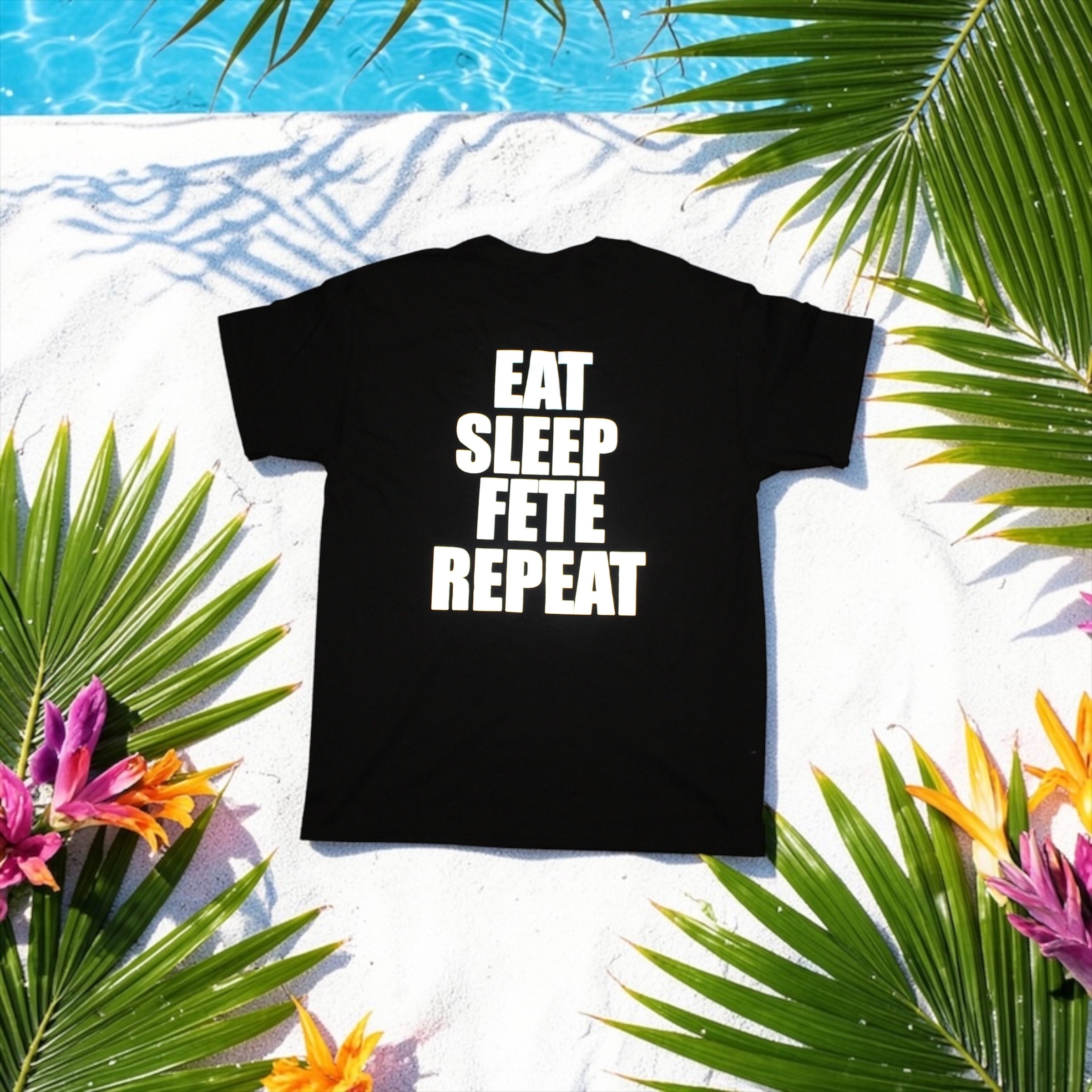 COUNTRY AREA CODE REFLECTIVE-EAT SLEEP FETE REPEAT TEE